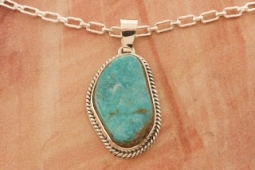 Genuine Sunnyside Turquoise Sterling Silver Native American Pendant